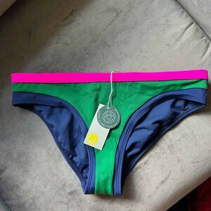Boden Santorini Bikini Bottom Green/Navy/Pink US 8 NWT